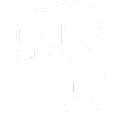 icono mujer en color blanco